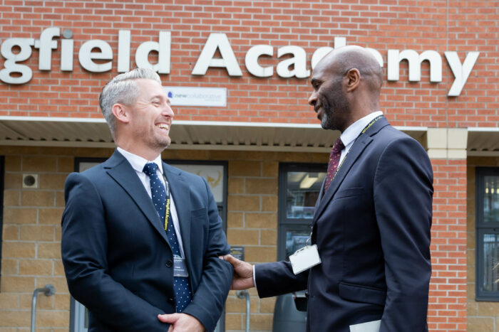 Headteacher receiving award